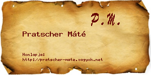 Pratscher Máté névjegykártya